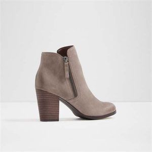 ALDO Taupe Ankle Boots Chunky Heel